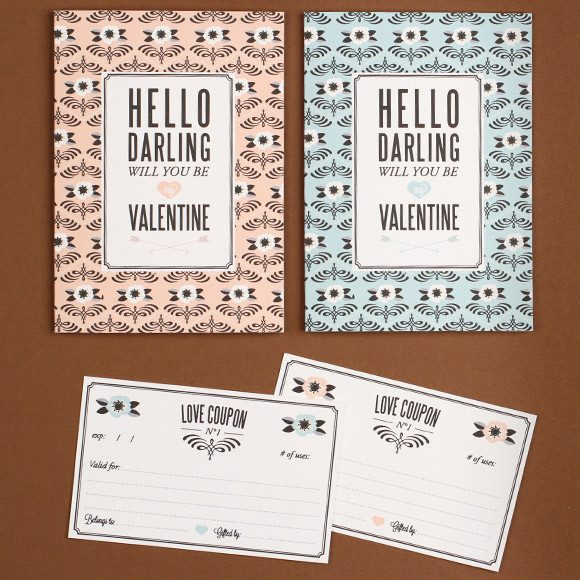 valentines day darling card printable by basic invite make your own cupon