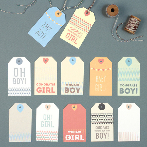 New Baby Gift Tags Printable by Basic Invite