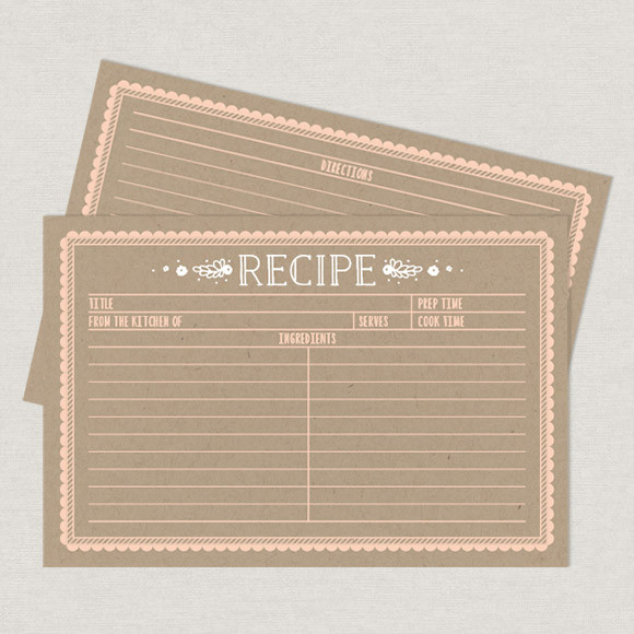 Kraft Recipe Cards Printable by Basic Invite