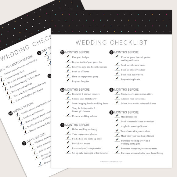 wedding check off list printable