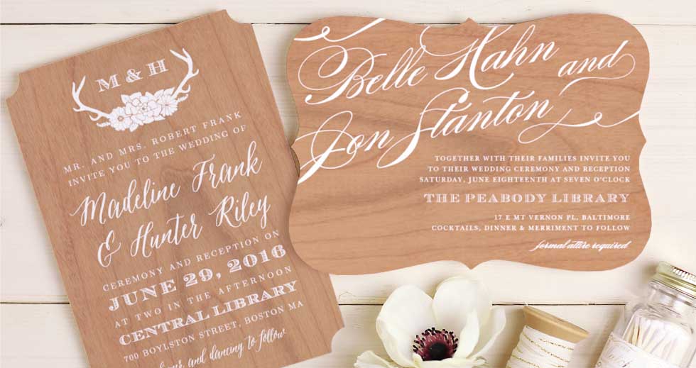 Wood Wedding Invitations